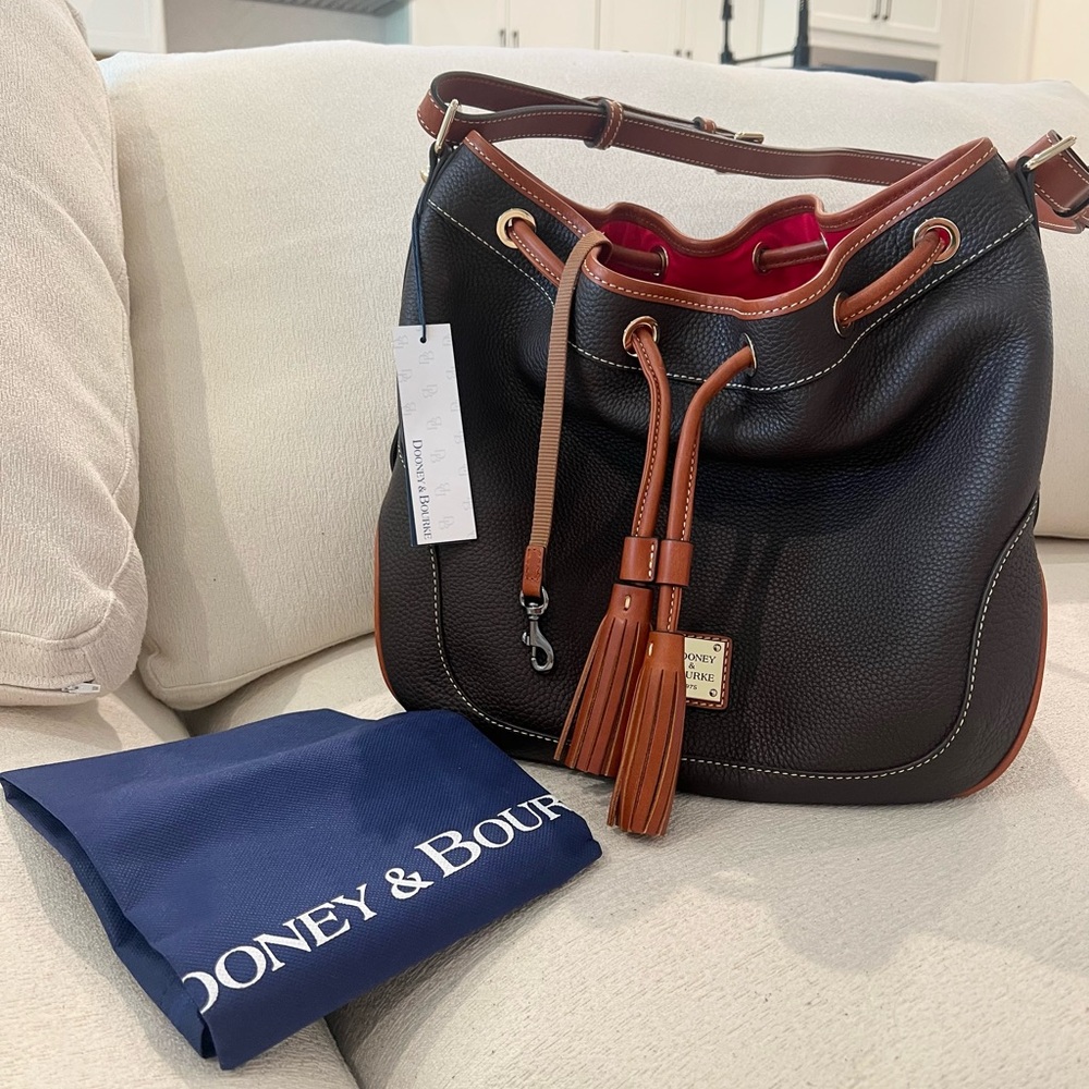 🔥 NWT Dooney & Bourke Bag | NWT Red and Tan Leather Tote - Picture 11 of 12